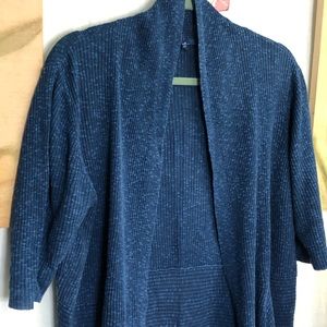Eileen Fisher open front cotton cardigan.